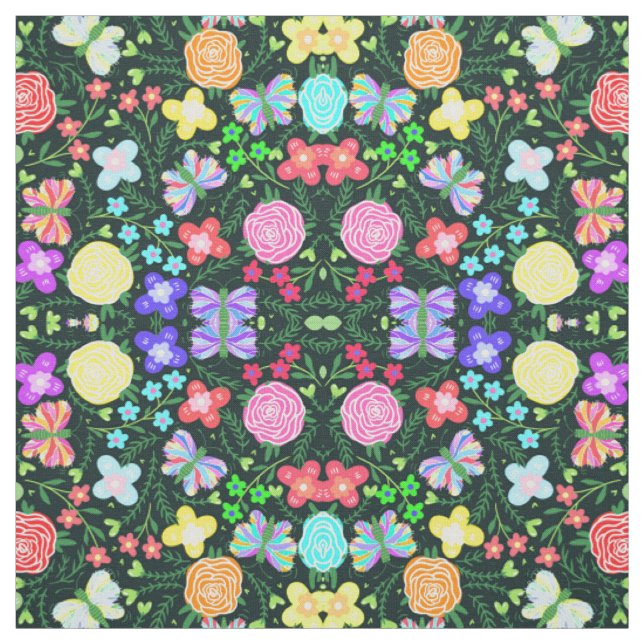 Rainbow Butterfly-Blume Stoff (Muster)