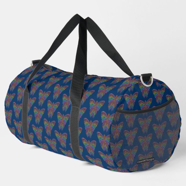 Rainbow Butterfly (dark blue) - Duffel Bag Duffle Bag (Rechte Ecke)