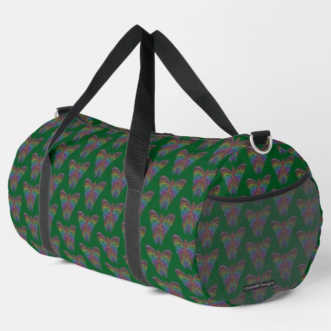 Rainbow Butterfly (dark green) - Duffel Bag Duffle Bag (Rechte Ecke)