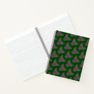 Rainbow Butterfly (dunkelgrün) - Notebook Notizbuch