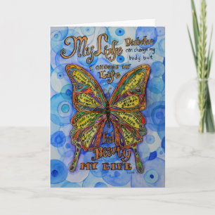 Rainbow Butterfly Inspiration Diabetes Karten