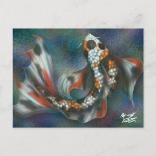 Rainbow Butterfly Koi Postkarte