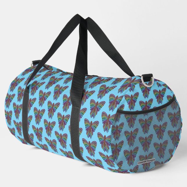 Rainbow Butterfly (light blue) - Duffel Bag Duffle Bag (Rechte Ecke)