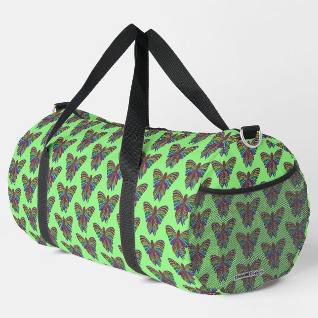 Rainbow Butterfly (light green) - Duffel Bag Duffle Bag (Rechte Ecke)