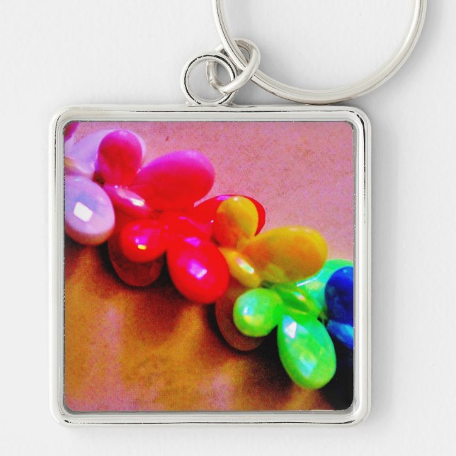 Rainbow Butterfly Necklace Schlüsselanhänger (Vorne)