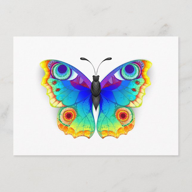 Rainbow Butterfly Peacock Eye Begleitkarte (Vorderseite)