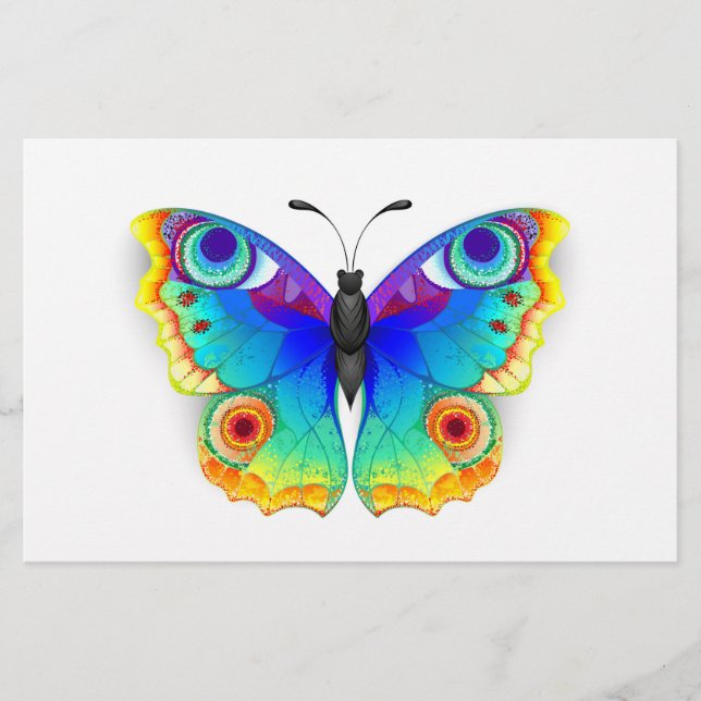 Rainbow Butterfly Peacock Eye Briefpapier (Vorderseite)