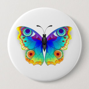 Rainbow Butterfly Peacock Eye Button