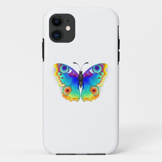 Rainbow Butterfly Peacock Eye Case-Mate iPhone Hülle (Rückseite)