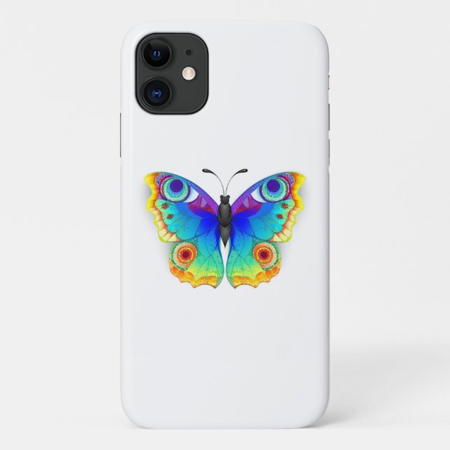 Rainbow Butterfly Peacock Eye Case-Mate iPhone Hülle (Rückseite)