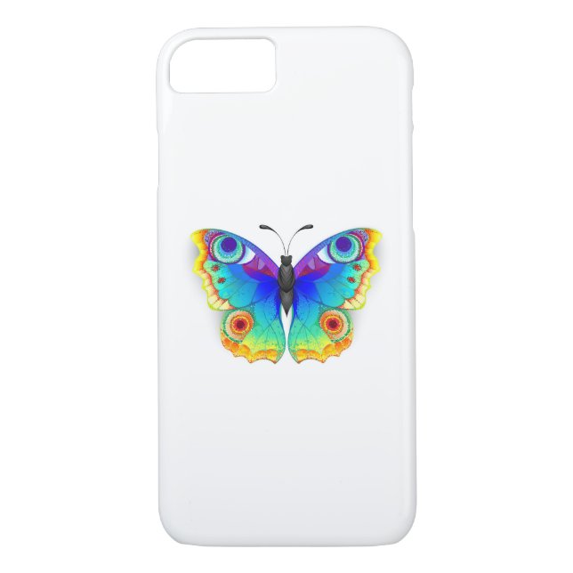 Rainbow Butterfly Peacock Eye Case-Mate iPhone Hülle (Rückseite)