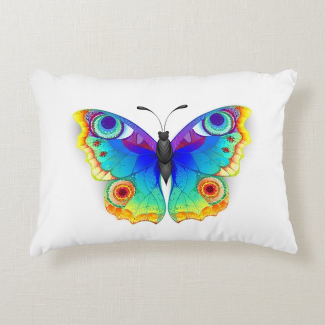 Rainbow Butterfly Peacock Eye Dekokissen (Vorderseite)