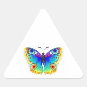 Rainbow Butterfly Peacock Eye Dreieckiger Aufkleber