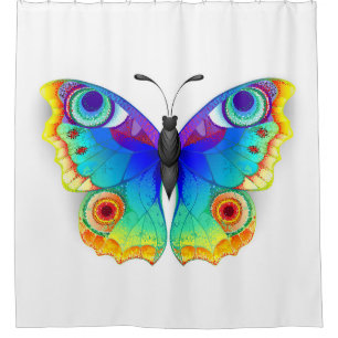 Rainbow Butterfly Peacock Eye Duschvorhang