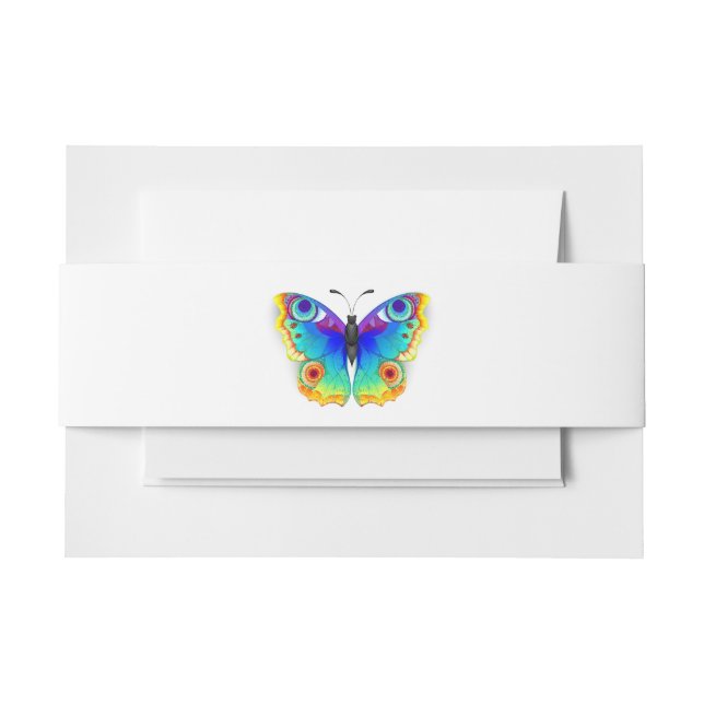 Rainbow Butterfly Peacock Eye Einladungsbanderole (Vorderseite Beispiel)