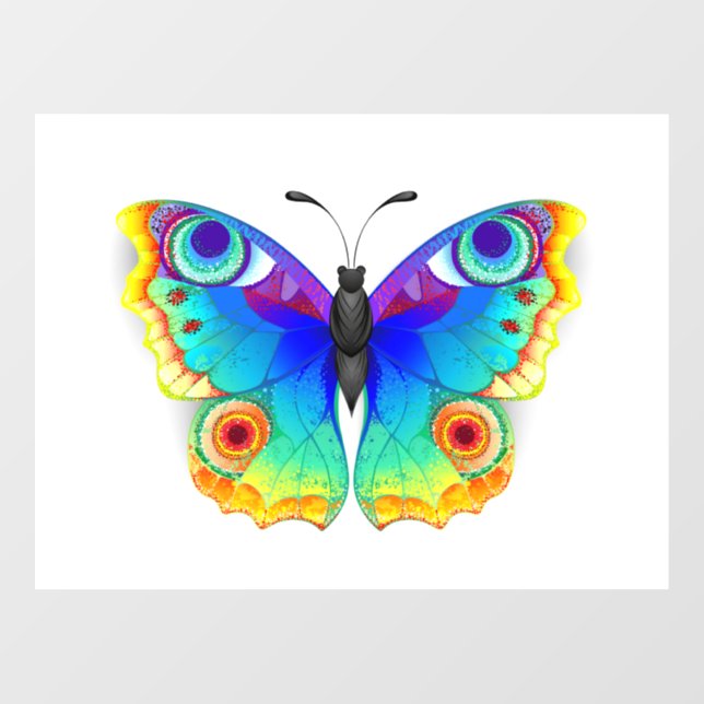 Rainbow Butterfly Peacock Eye Fensteraufkleber (Blatt)