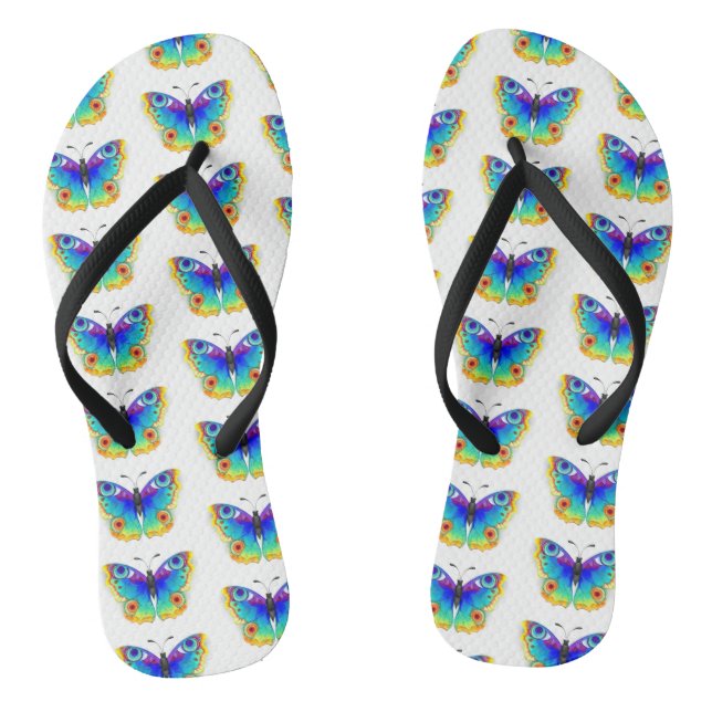 Rainbow Butterfly Peacock Eye Flip Flops (Fußbett)