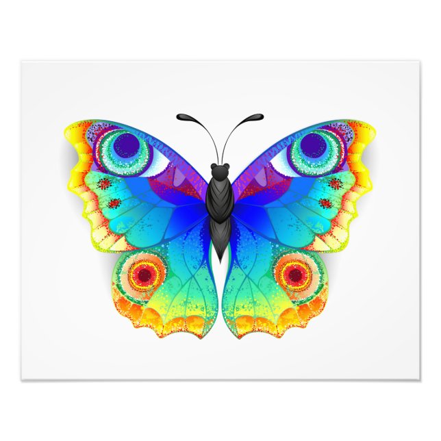 Rainbow Butterfly Peacock Eye Fotodruck (Vorne)