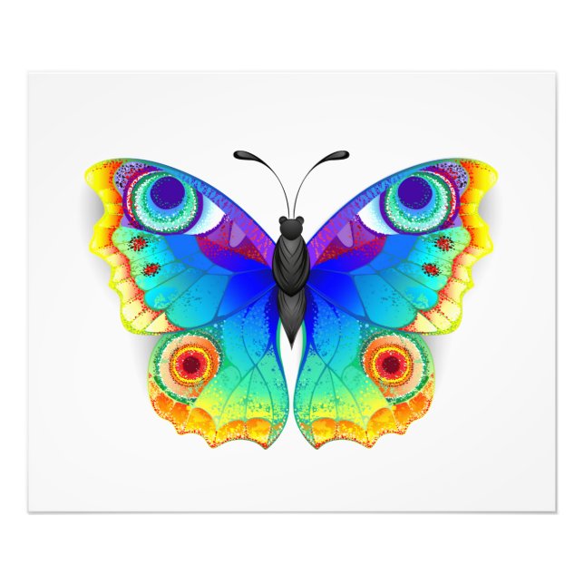 Rainbow Butterfly Peacock Eye Fotodruck (Vorne)