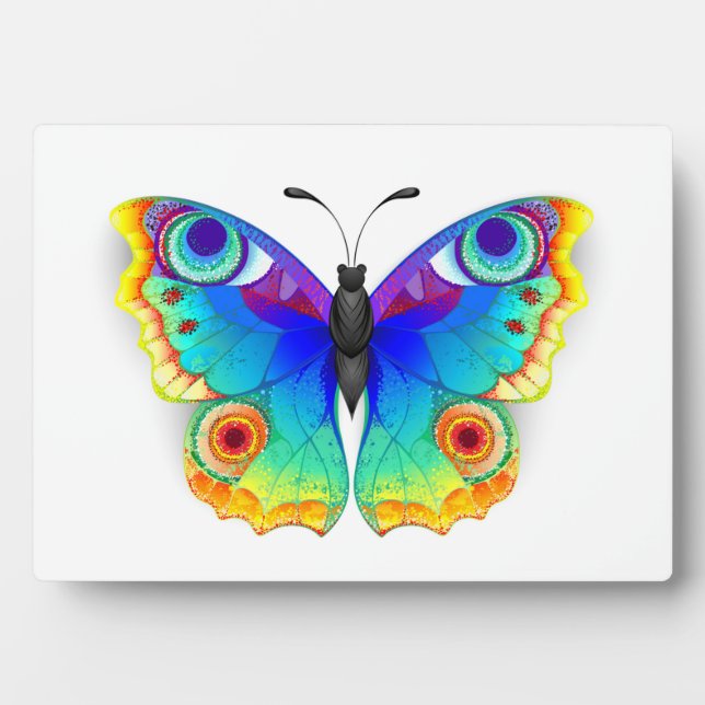 Rainbow Butterfly Peacock Eye Fotoplatte (Vorderseite)