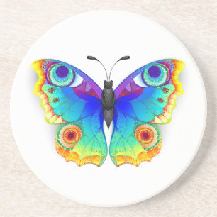 Rainbow Butterfly Peacock Eye Getränkeuntersetzer