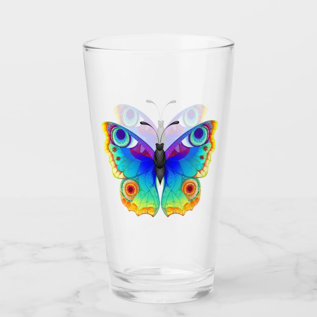 Rainbow Butterfly Peacock Eye Glas (Vorderseite)