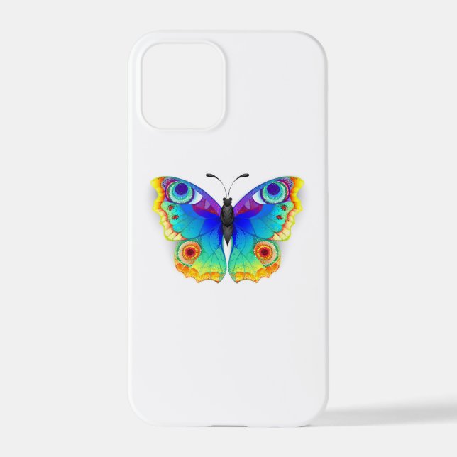 Rainbow Butterfly Peacock Eye iPhone 12 Pro Hülle (Rückseite)
