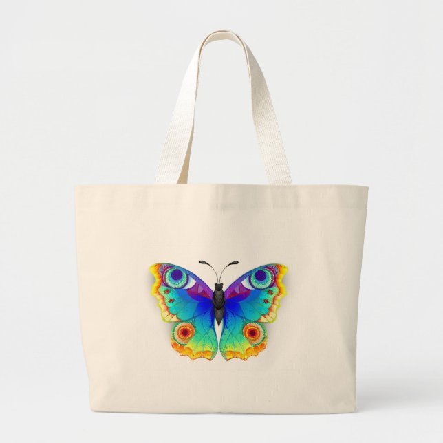 Rainbow Butterfly Peacock Eye Jumbo Stoffbeutel (Vorne)