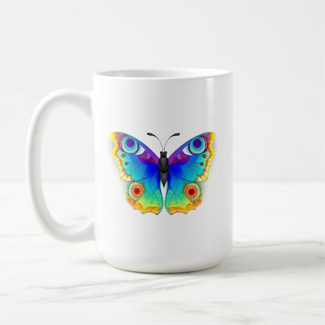 Rainbow Butterfly Peacock Eye Kaffeetasse (Links)