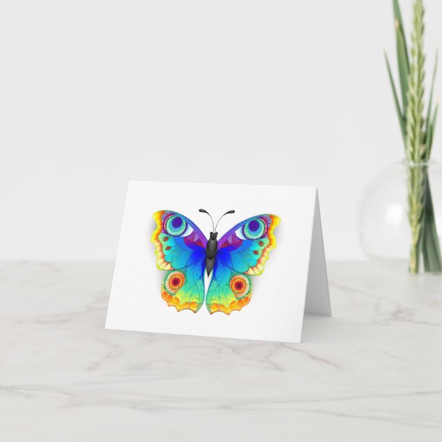 Rainbow Butterfly Peacock Eye Karte (Vorderseite)