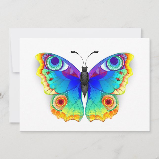 Rainbow Butterfly Peacock Eye Karte (Vorderseite)