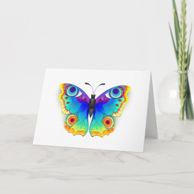 Rainbow Butterfly Peacock Eye Karte (Vorderseite)