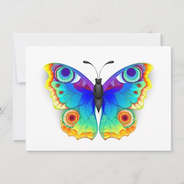 Rainbow Butterfly Peacock Eye Karte (Vorderseite)