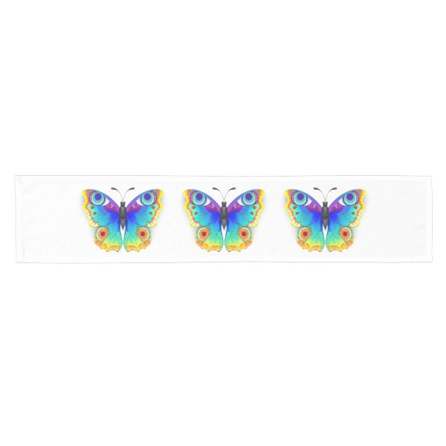 Rainbow Butterfly Peacock Eye Kurzer Tischläufer (Horizontal)