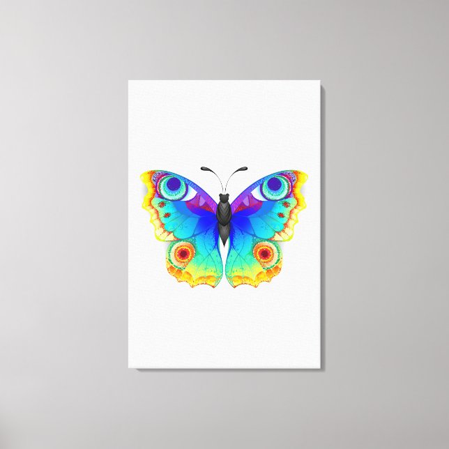 Rainbow Butterfly Peacock Eye Leinwanddruck (Vorderseite)