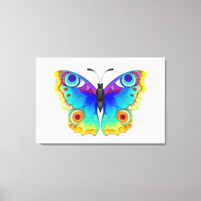 Rainbow Butterfly Peacock Eye Leinwanddruck (Vorderseite)