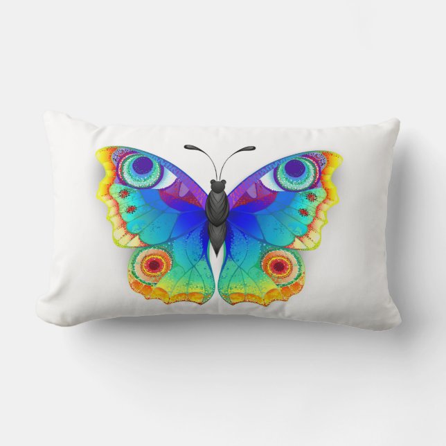 Rainbow Butterfly Peacock Eye Lendenkissen (Vorderseite)