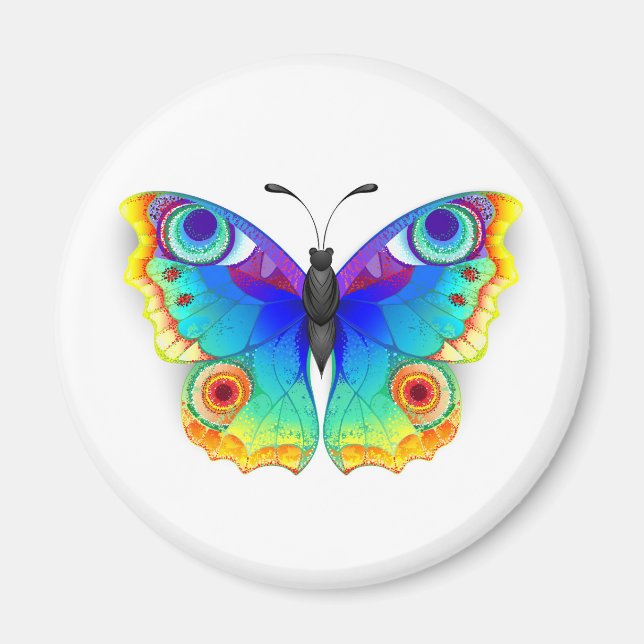 Rainbow Butterfly Peacock Eye Magnet (Vorne)