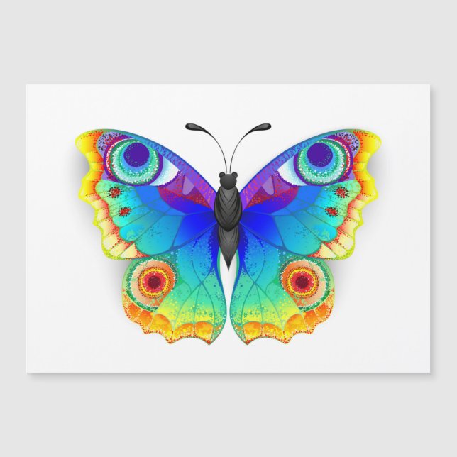 Rainbow Butterfly Peacock Eye Magnetkarte (Vorderseite)