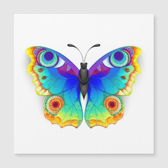 Rainbow Butterfly Peacock Eye Magnetkarte (Vorderseite)