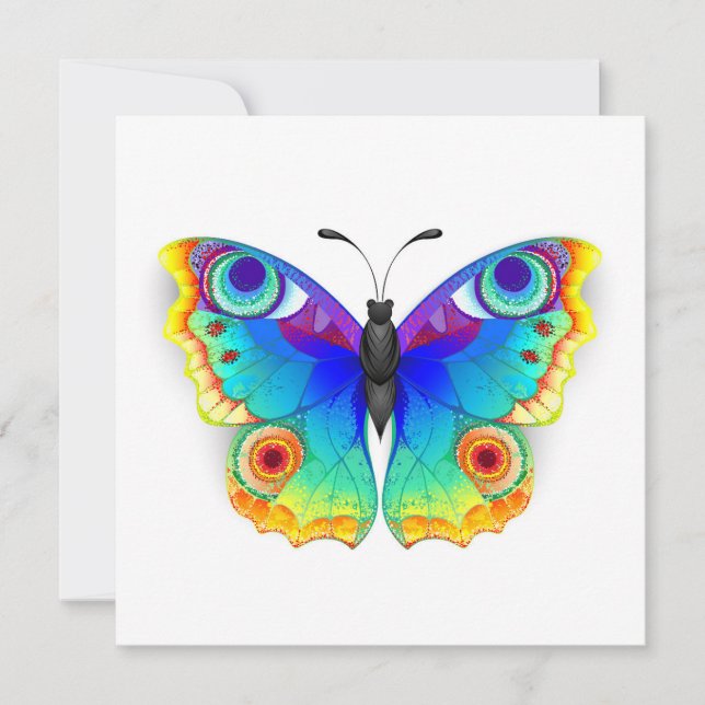 Rainbow Butterfly Peacock Eye Mitteilungskarte (Vorderseite)