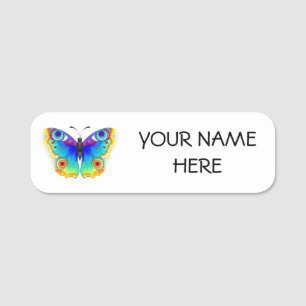 Rainbow Butterfly Peacock Eye Namensschild