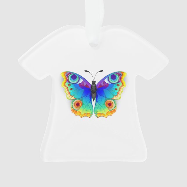 Rainbow Butterfly Peacock Eye Ornament (Vorderseite)
