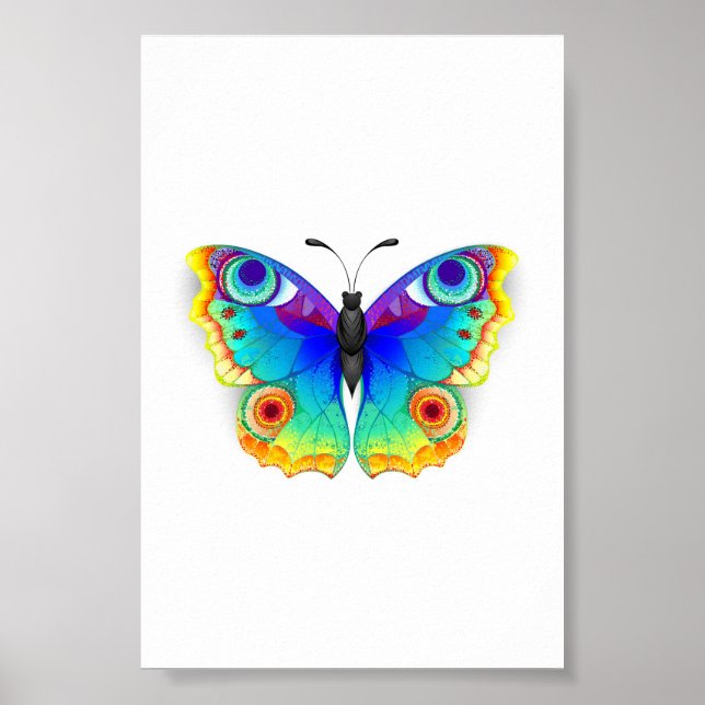 Rainbow Butterfly Peacock Eye Poster (Vorne)