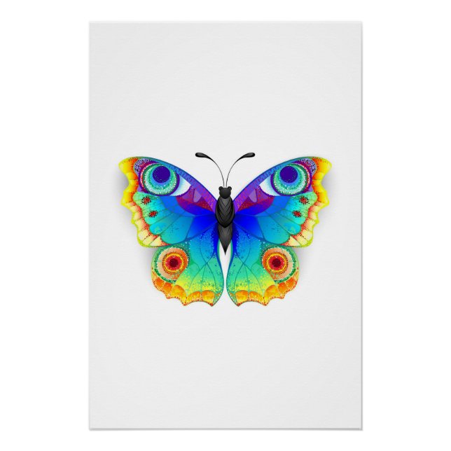 Rainbow Butterfly Peacock Eye Poster (Vorderseite)