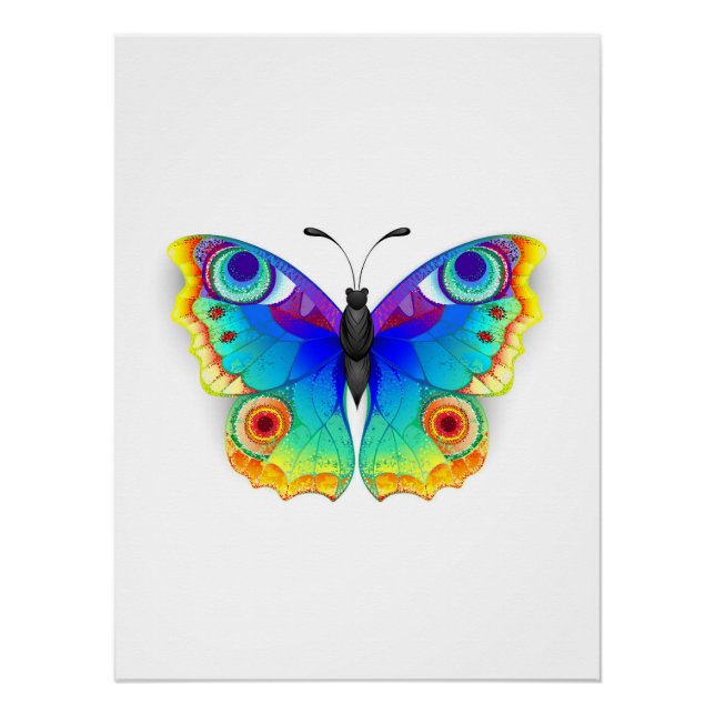 Rainbow Butterfly Peacock Eye Poster (Vorderseite)