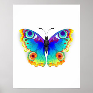 Rainbow Butterfly Peacock Eye Poster