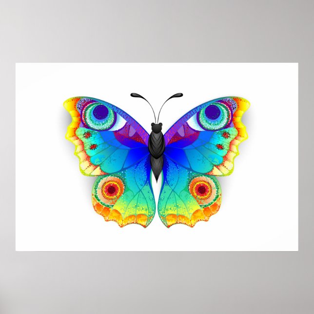 Rainbow Butterfly Peacock Eye Poster (Vorne)