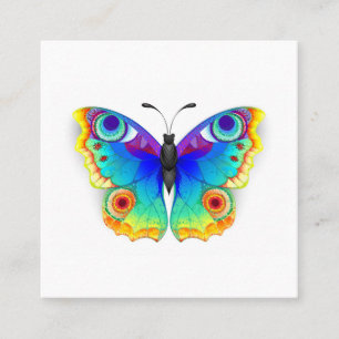 Rainbow Butterfly Peacock Eye Quadratische Visitenkarte