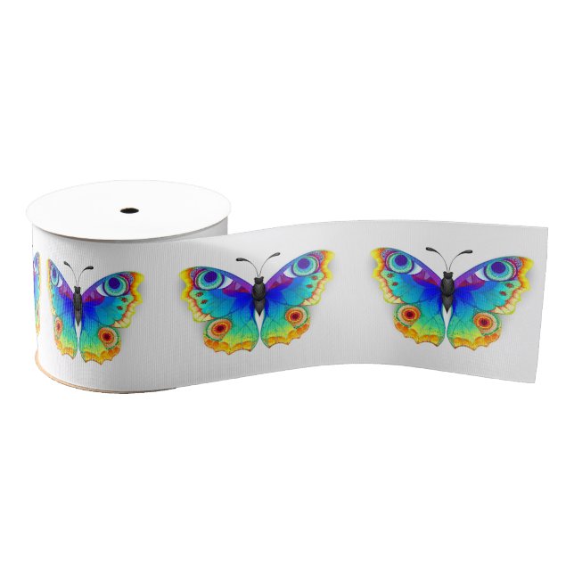 Rainbow Butterfly Peacock Eye Ripsband (Spule)